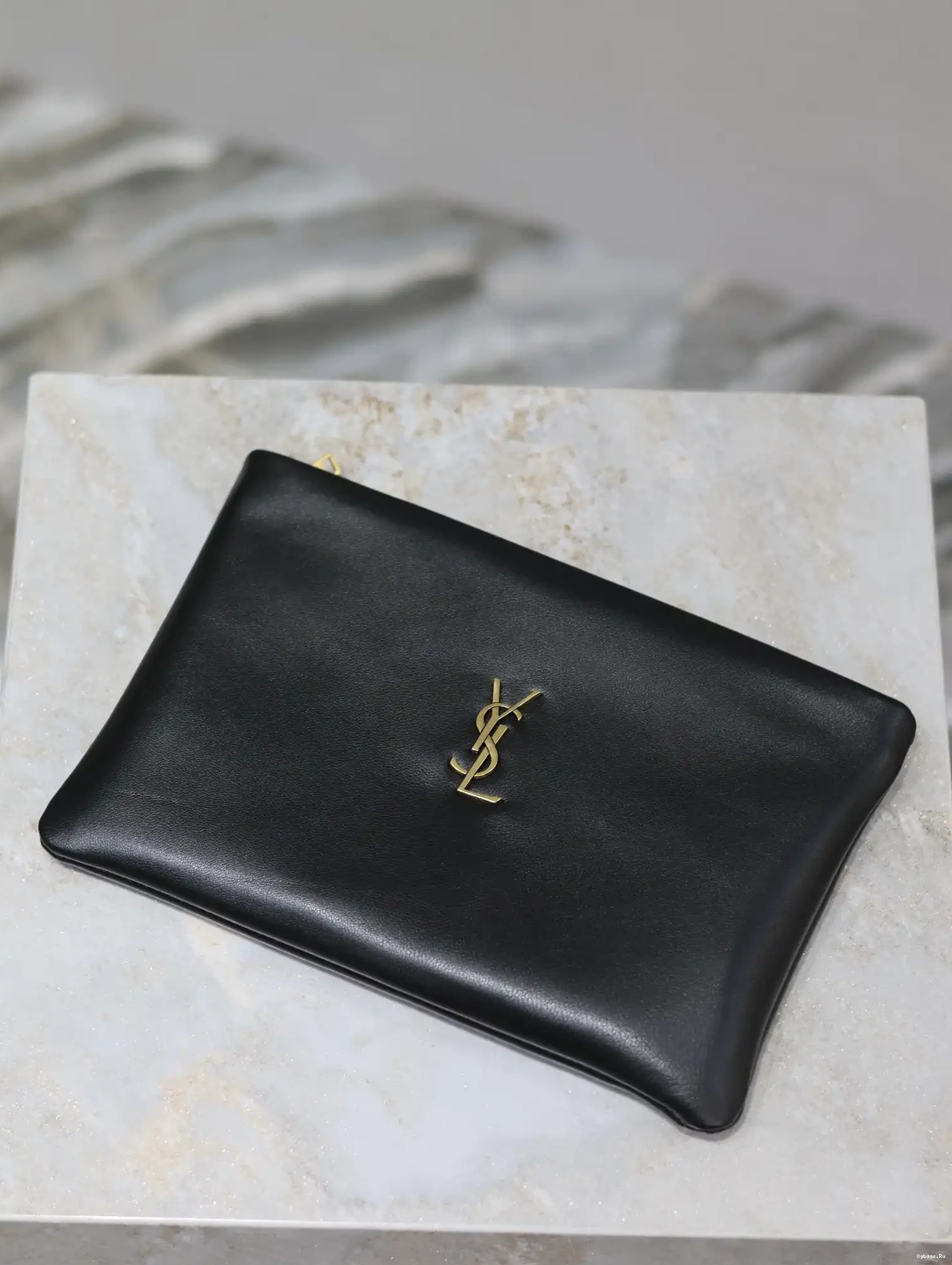 IN LAMBSKIN SMALL YSL POUCH CALYPSO 0525